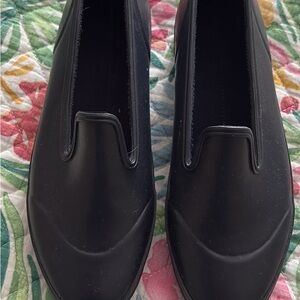 Classic Navy Slip-On Women's Waterproof Rubber Shoes